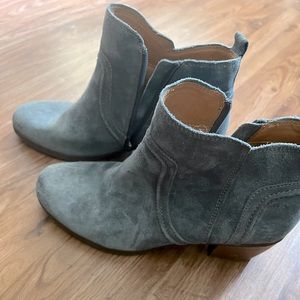Blue suede ankle boots in perfect condition. Worn twice.